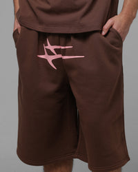Loiter Hybrid Premium Shorts Brown/Pink