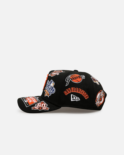 New Era San Francisco Giants 'All Over Embroidery' 9FORTY A-Frame Snapback Black