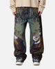 MNML Ultra Baggy Leopard Denim Jeans Multi