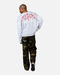 Loiter Hardcore Layered Long Sleeve T-Shirt Grey/White