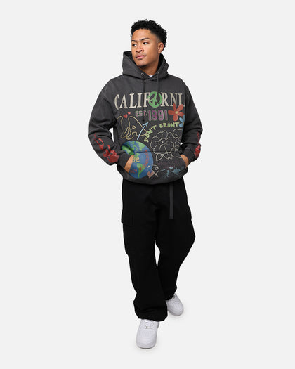 X-Large Pigment Dyed Peace Hoodie Black