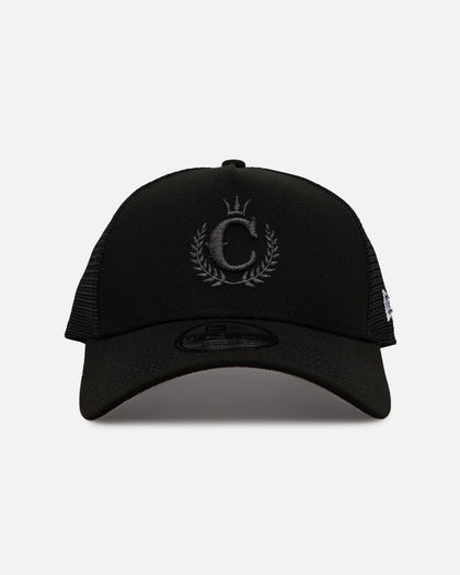 New Era X Culture Kings 9FORTY A-Frame Trucker Snapback Black/Black