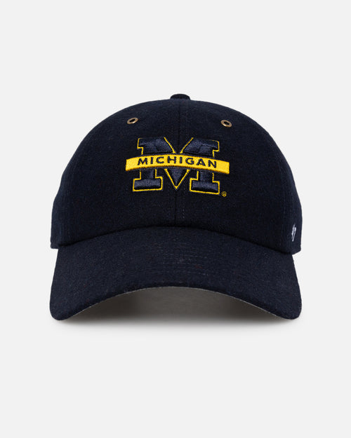 47 Brand Michigan Wolverines Wooly Clean Up Strapback Navy