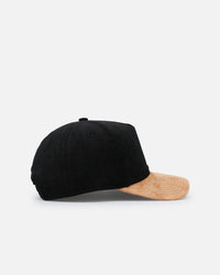 New Era Houston Astros 'Corduroy Suede' Pre-Curved Golfer Snapback Washed Black