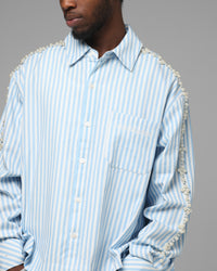 Loiter Pearl Button Up Shirt Blue Stripe