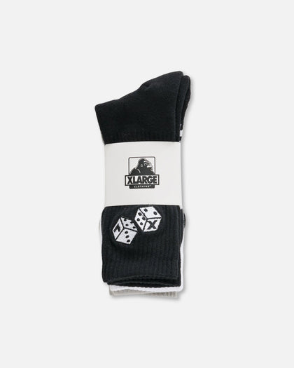 X-Large XL Dice Crew Socks 3 Pack Black