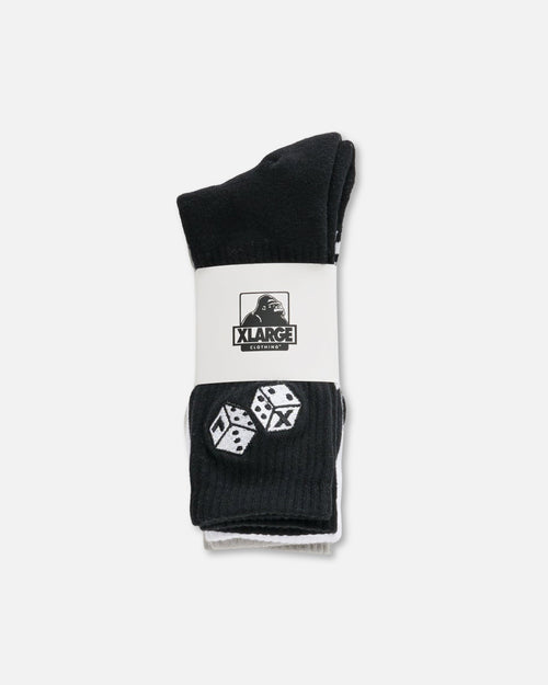 X-Large XL Dice Crew Socks 3 Pack Black