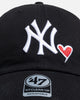47 Brand New York Yankees "Hearts" Clean Up Strapback Black
