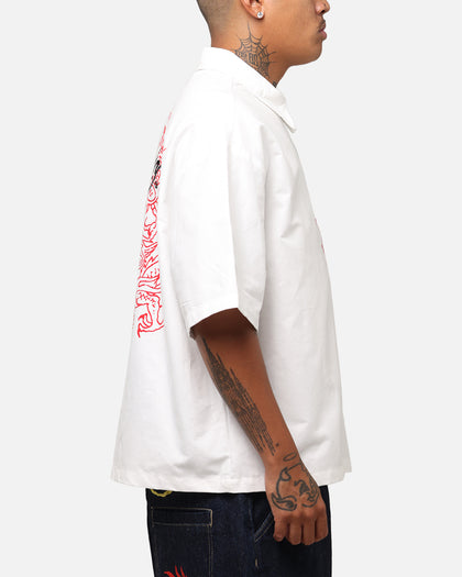 Ed Hardy Dragon Zip Shirt Off White