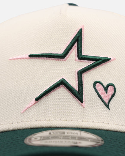 New Era Houston Astros 'Pink Satin Hearts Green' 9FORTY A-Frame Snapback Chrome/Dark Green