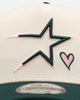 New Era Houston Astros 'Pink Satin Hearts Green' 9FORTY A-Frame Snapback Chrome/Dark Green