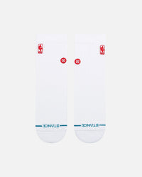 Stance NBA Logoman Quarter Socks White/Red