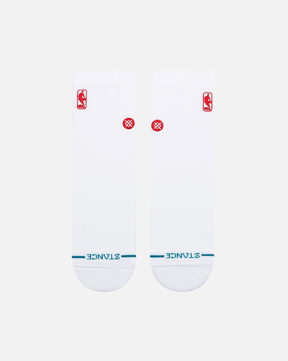 Stance NBA Logoman Quarter Socks White/Red