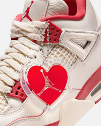 Jordan Women's Air Jordan 4 Retro "Pale Ivory and Tough Red" Pale Ivory