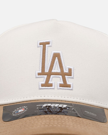 Pro Standard Los Angeles Dodgers 'Panel' Pro Pinch Strapback White/Tan