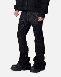 MNML Super Stacked Denim Jeans Washed Black