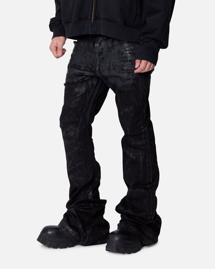 MNML Super Stacked Denim Jeans Washed Black