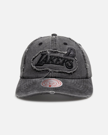 Mitchell & Ness Los Angeles Lakers 'Destroyed' Dad Fit Strapback Washed Black