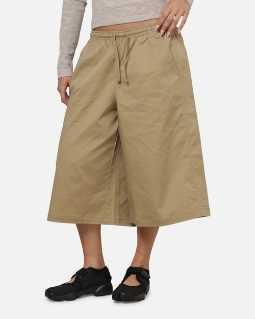 Nike Women's Sportswear Oversized Mid-Rise Parachute Shorts Beige