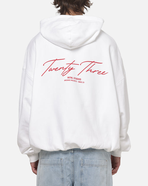 XXIII Script Hoodie White/Red
