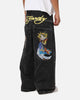 Ed Hardy Ultra Wide Leg Denim Jeans Black/Yellow