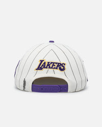 Pro Standard Los Angeles Lakers Pinstripe Wool Snapback Eggshell/Yellow