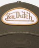 Von Dutch Unisex Trucker Snapback Hat Khaki