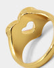 Raising Hell Checkered Heart Ring Gold/Pink