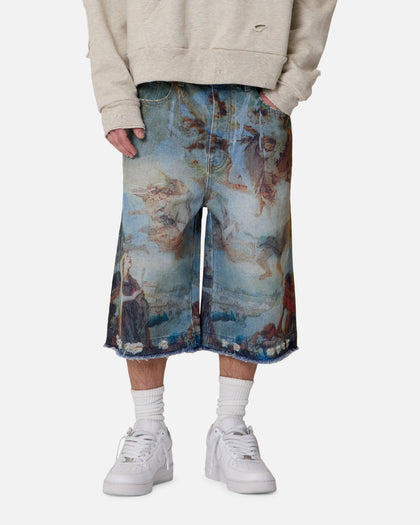 MNML Ultra Baggy Angel Denim Shorts Multi