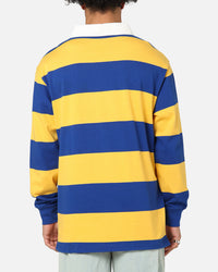Bleacher Athletic Parramatta Eels NRL Stripe Rugby Polo Shirt Official Team Colour
