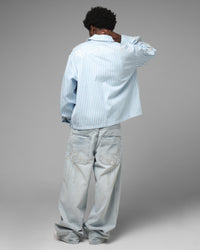 Loiter Pearl Button Up Shirt Blue Stripe