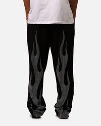 MNML Ultra Baggy Flame Crystal Pants Black