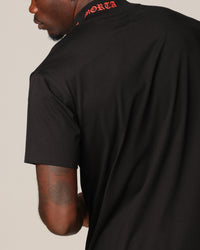 Saint Morta Old English Mock Neck T-Shirt Black/Red
