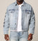 Saint Morta Rip Gothic Cutoff Denim Jacket Superwash Blue