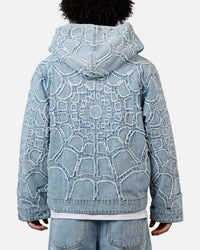 Revenge Spider Web Denim Jacket Blue