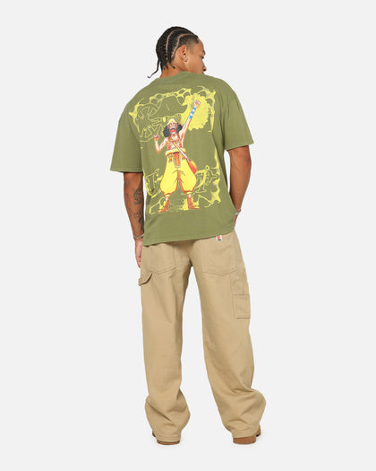 73Studio X One Piece Usopp Vintage T-Shirt Washed Olive