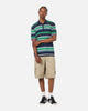 Adidas Originals Knit Stripe Polo T-Shirt Night Indigo/Green