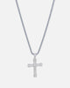 Saint Morta Iced Cross Pendant White Gold