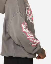 Loiter Wave Break Vintage Hoodie Charcoal