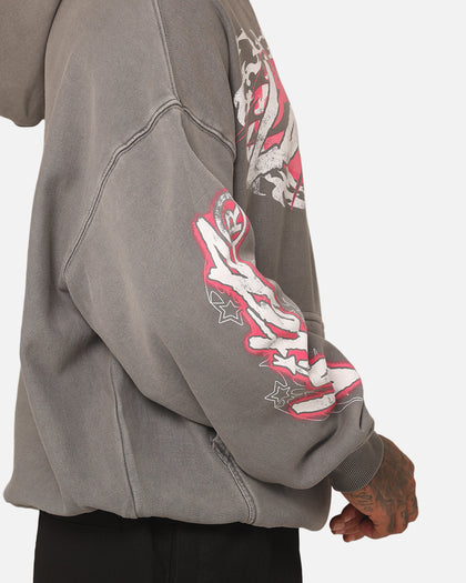 Loiter Wave Break Vintage Hoodie Charcoal