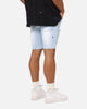 Saint Morta Dynasty Thrash V2 Denim Shorts Pale Blue