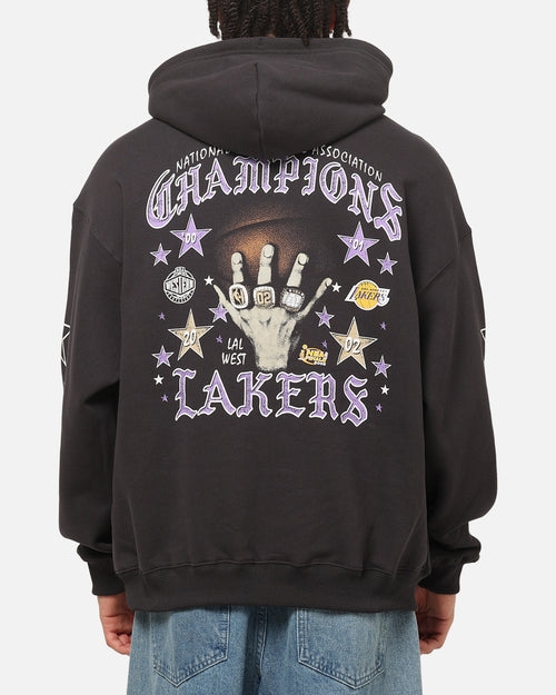 Mitchell & Ness Los Angeles Lakers Blackletter Champs Box Hoodie Washed Black