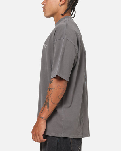 Saint Morta La Muerte Script T-Shirt Washed Charcoal