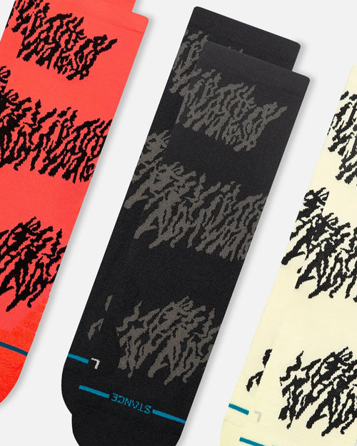 Stance Glacier Light Crew Socks 3 Pack Neon Pink