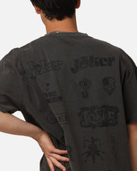 American Thrift X DC Batman The Joker Joker Logos Heavyweight T-Shirt Black Wash