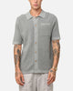XXIII Zyair Knit Rib Button Up Shirt Olive