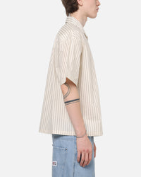 Carre Signature Rose Button Up Shirt Natural Pinstripe