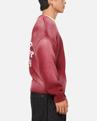 Majestic Athletic New York Yankees Black Letter Knit Crewneck Sour Cherry