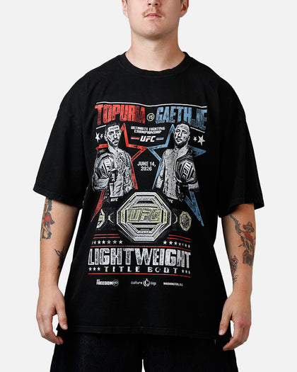 UFC By Culture Kings UFC 250 Topuria Vs Gaethje T-Shirt Black Acidwash