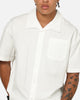 Saint Morta Raw Cut Twill Button Up Shirt Off White
